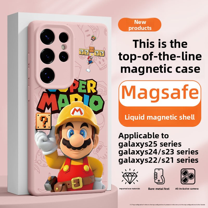 Super Mario MagSafe Liquid Silicone Shockproof Case for Samsung Phones