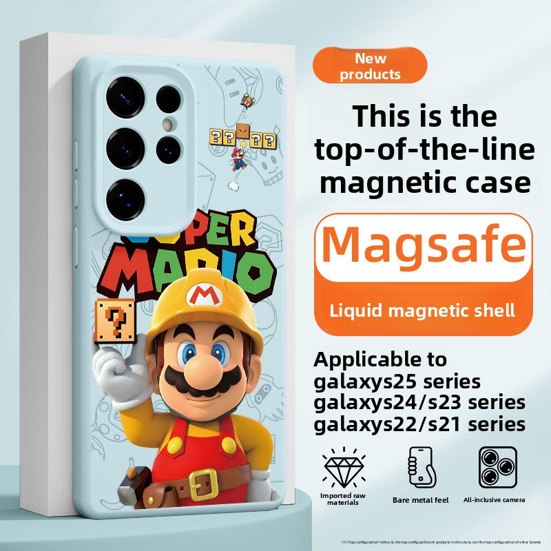 Super Mario MagSafe Liquid Silicone Shockproof Case for Samsung Phones