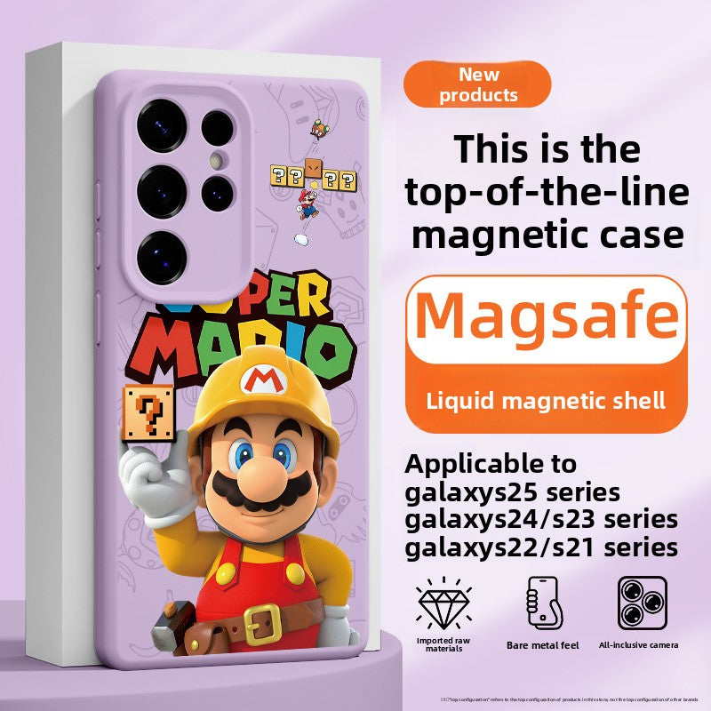 Super Mario MagSafe Liquid Silicone Shockproof Case for Samsung Phones