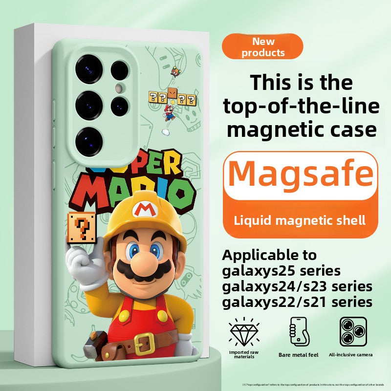 Super Mario MagSafe Liquid Silicone Shockproof Case for Samsung Phones