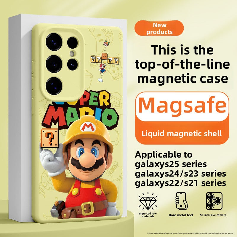 Super Mario MagSafe Liquid Silicone Shockproof Case for Samsung Phones