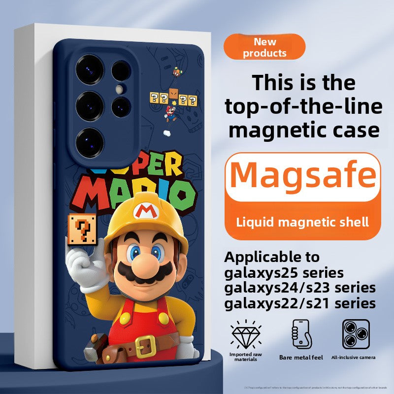 Super Mario MagSafe Liquid Silicone Shockproof Case for Samsung Phones