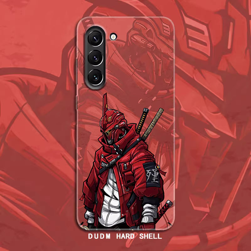 Red Samurai Luminous MagSafe Compatible Samsung Phone Cover