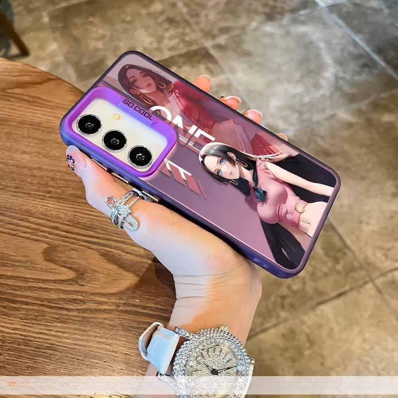 One Piece Boa Hancock Laser Holographic Silicone Phone Case for Samsung