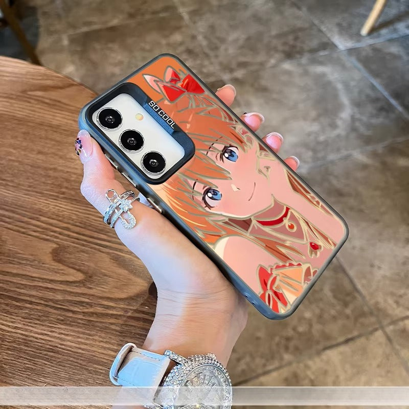 Frieren Asuka Laser Design Shockproof Full Coverage Phone Shell for Samsung