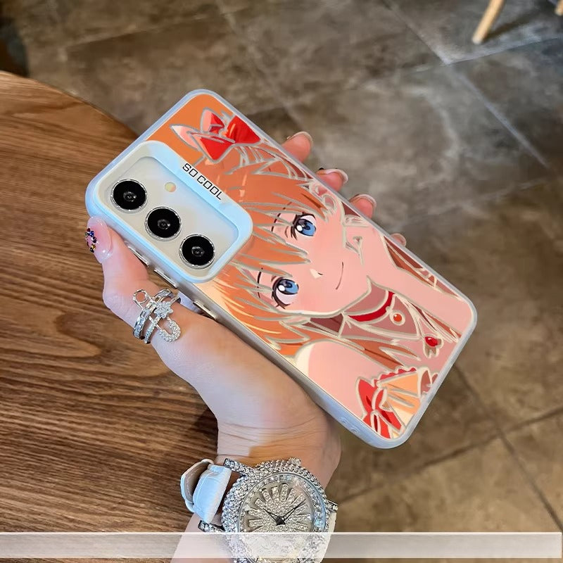 Frieren Asuka Laser Design Shockproof Full Coverage Phone Shell for Samsung