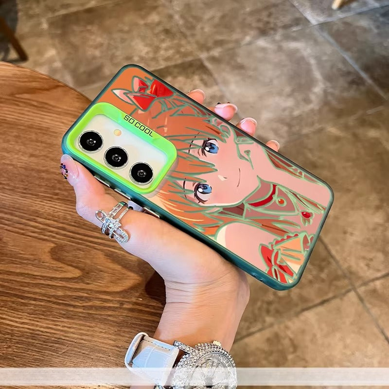 Frieren Asuka Laser Design Shockproof Full Coverage Phone Shell for Samsung