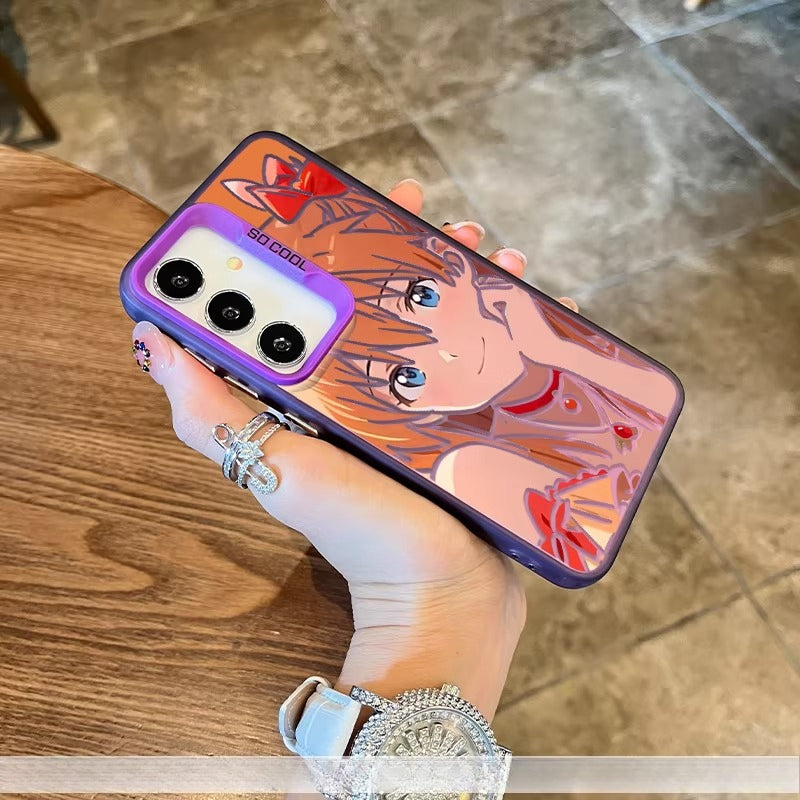 Frieren Asuka Laser Design Shockproof Full Coverage Phone Shell for Samsung