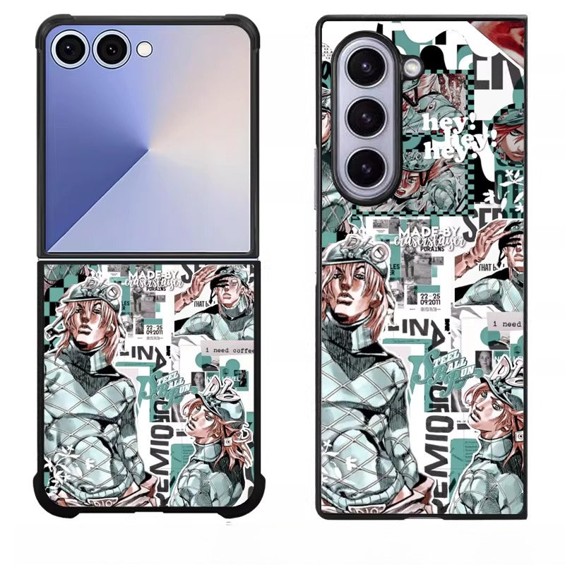 JoJo's Bizarre Adventure Folding Flip Shockproof Hard Case for Samsung Phones