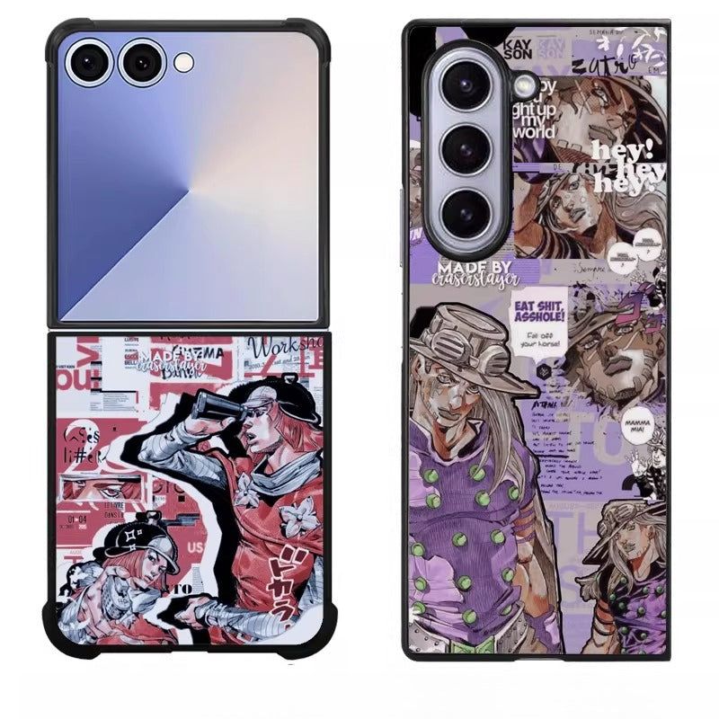 JoJo's Bizarre Adventure Folding Flip Shockproof Hard Case for Samsung Phones
