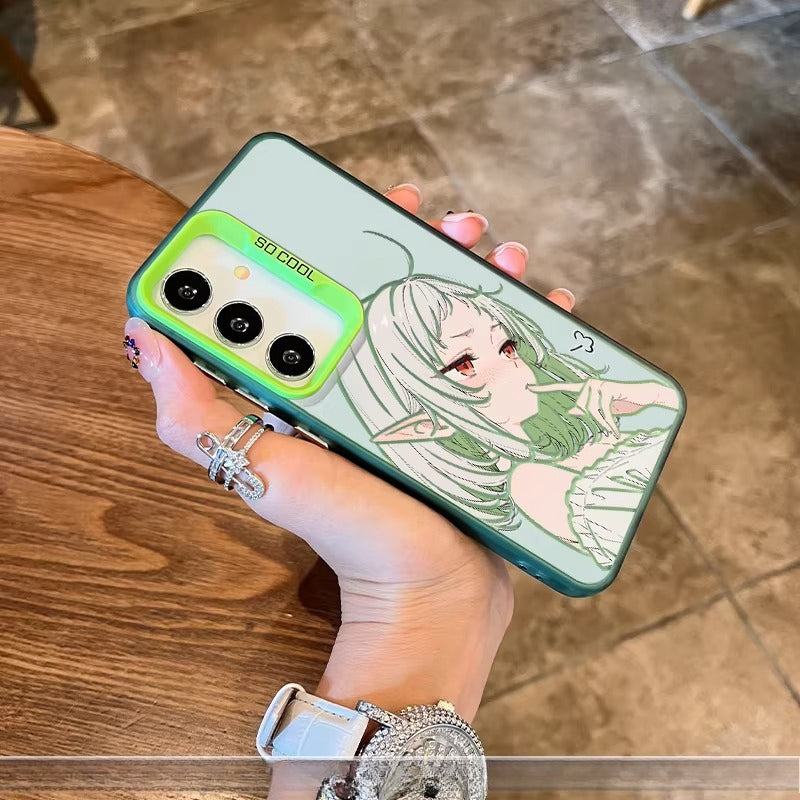 Frieren Sylphiette Anime Shockproof Protective Cover for Samsung Phones