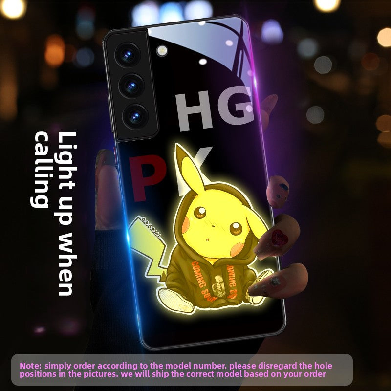 Pokémon Pikachu LED Light Up Tempered Glass Phone Case for The Samsung Galaxy