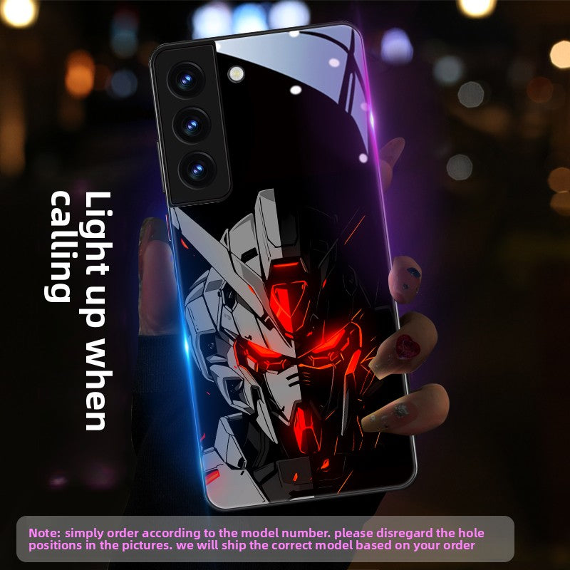 Gundam LED Light Up Tempered Glass Phone Case for Samsung