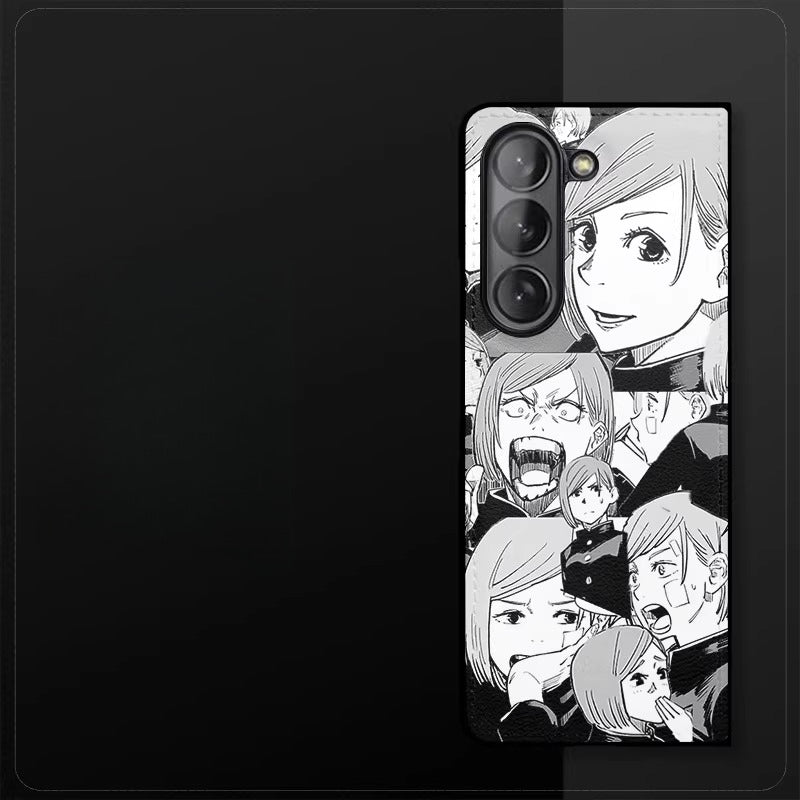 Jujutsu Kaisen Leather Texture TPU+PC Shockproof Samsung Phone Case