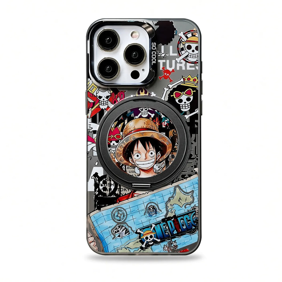 One Piece Luffy Phone Case Metal with Kickstand
