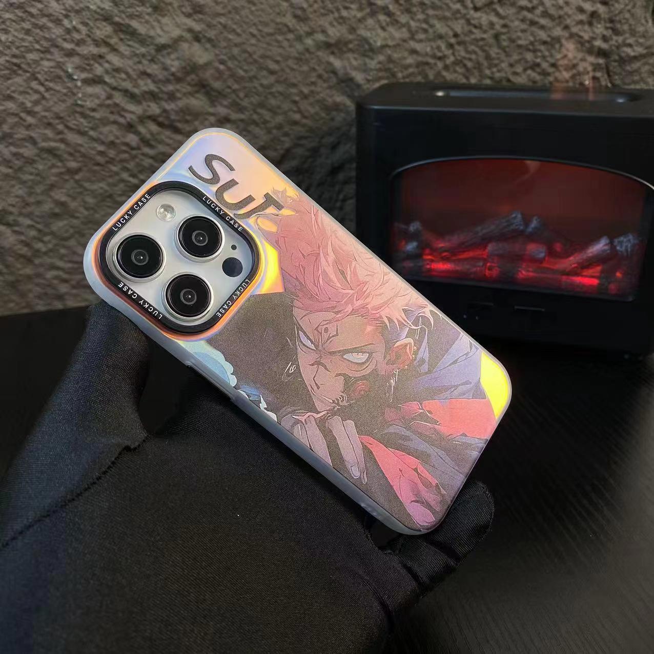 Jujutsu Kaisen Gojō Satoru Laser Gradient Anime Phone Case for IPhone