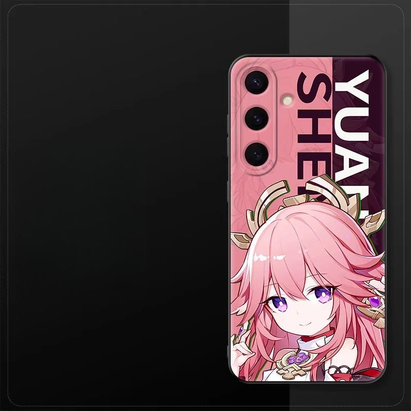 Genshin Impact Matte Soft Silicone PC Phone Case For Samsung