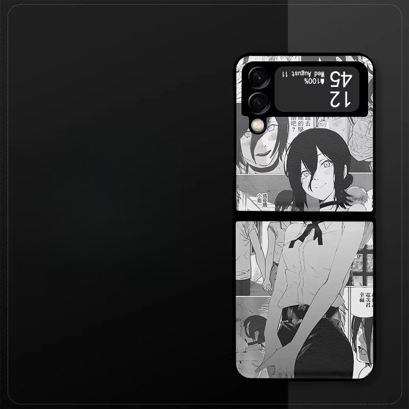 Chainsaw Man Litchi Texture Shockproof Phone Case For Samsung Phones