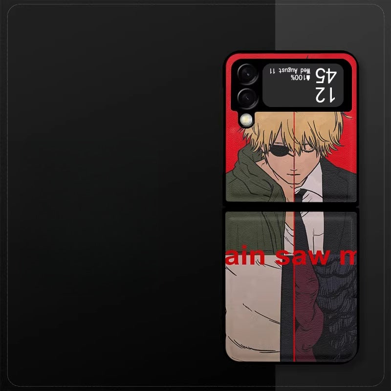 Chainsaw Man Litchi Texture Shockproof Phone Case For Samsung Phones