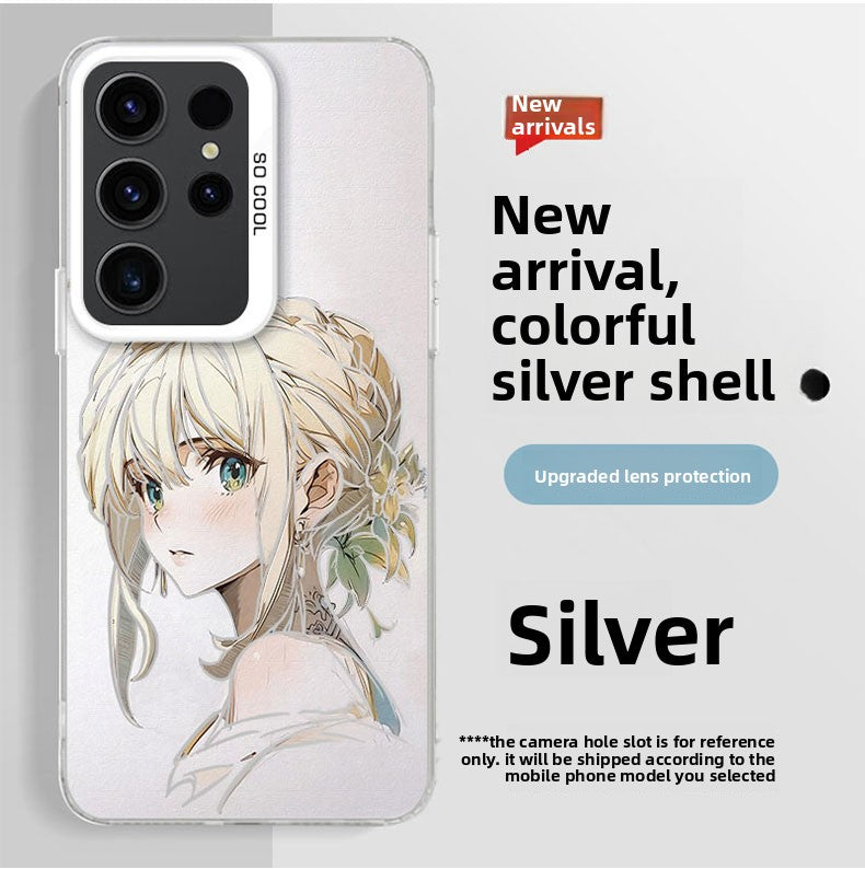 Violet Evergarden Silicone Shockproof Colorful Silver Phone Case For Samsung