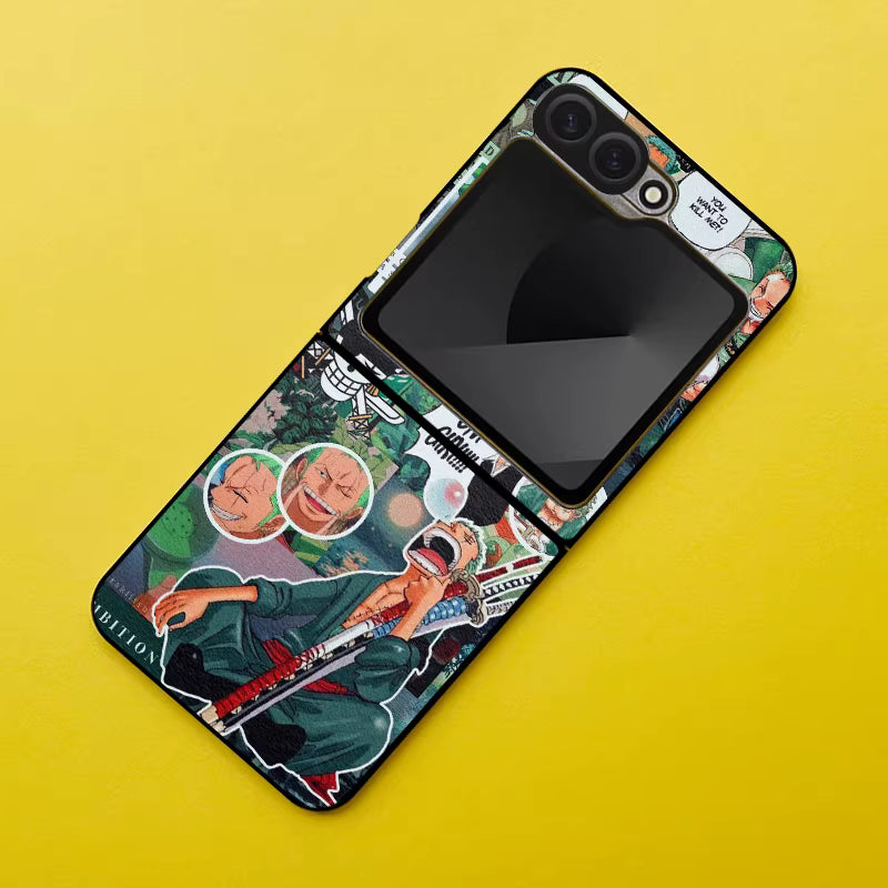 One Piece Leather-Pattern Foldable Phone Cover For Samsung Phones