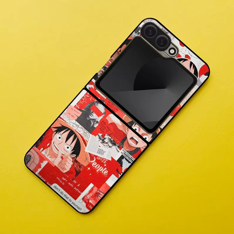 One Piece Leather-Pattern Foldable Phone Cover For Samsung Phones