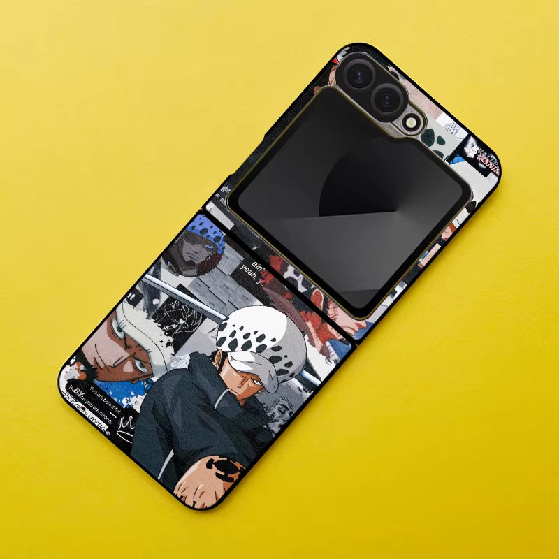 One Piece Leather-Pattern Foldable Phone Cover For Samsung Phones