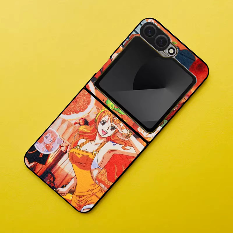 One Piece Leather-Pattern Foldable Phone Cover For Samsung Phones