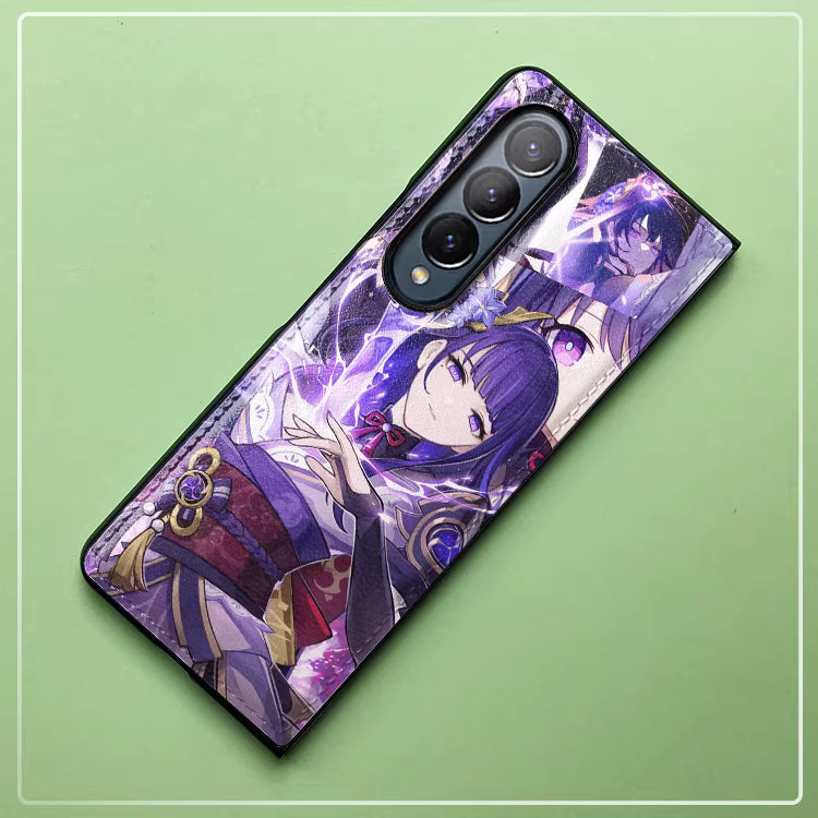 Genshin Impact Leather Texture Anti-Fall Protective Phone Case For Samsung