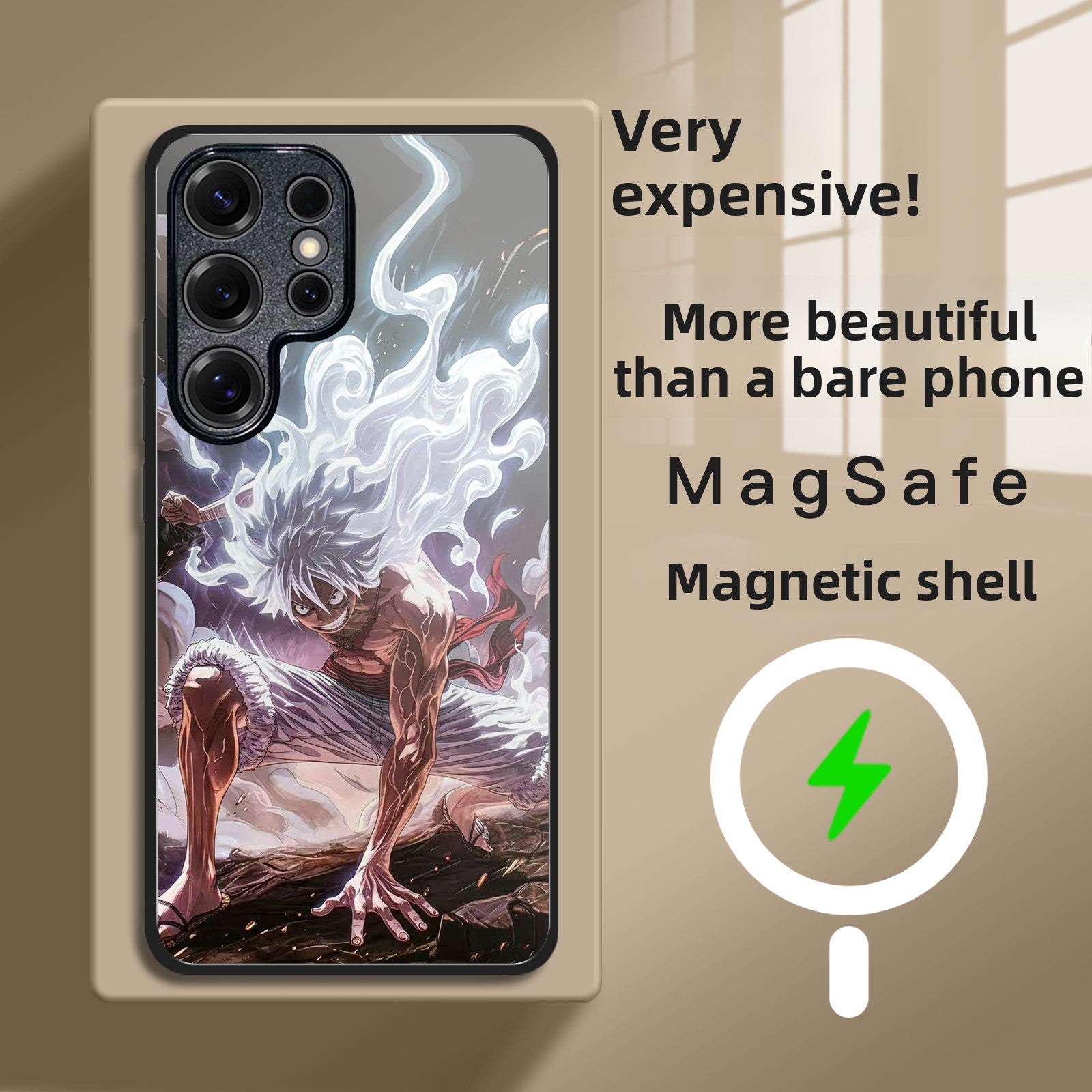 One Piece Magnetic Frosted Samsung Flip Phone Case