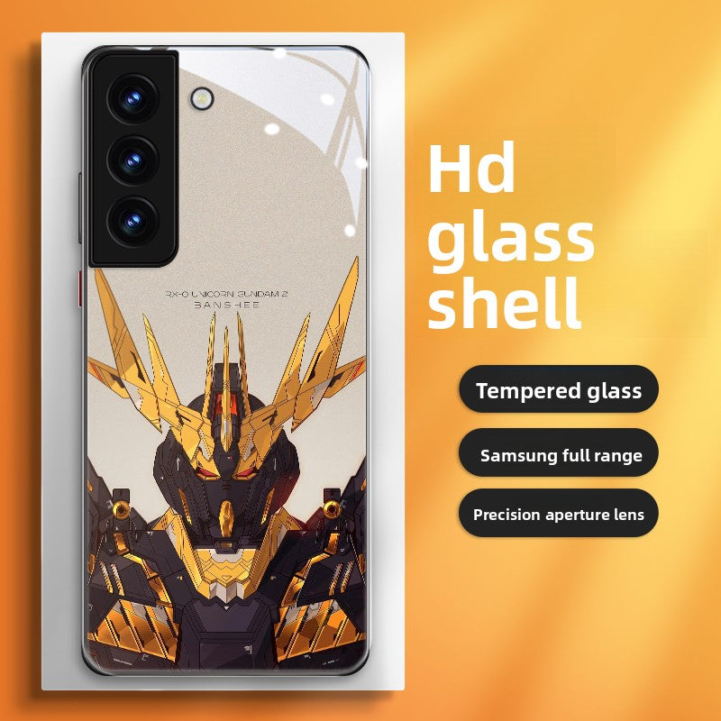 Gundam HD Tempered Glass Back Cases Samsung Cell Phone Cases