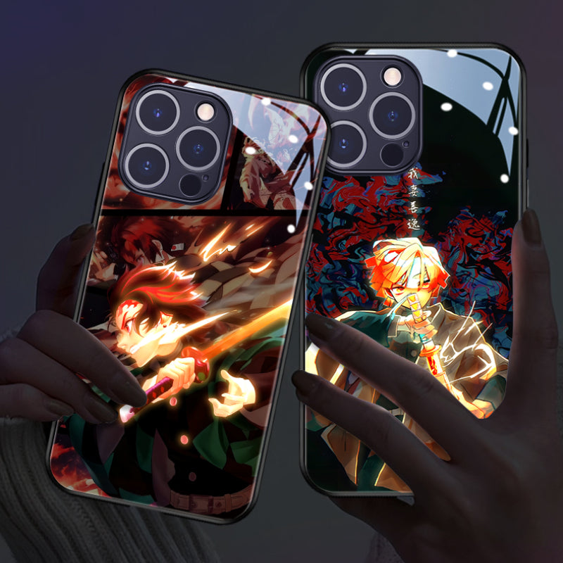 Demon Slayer RGB Light Phone Case Luminous for Apple iPhone