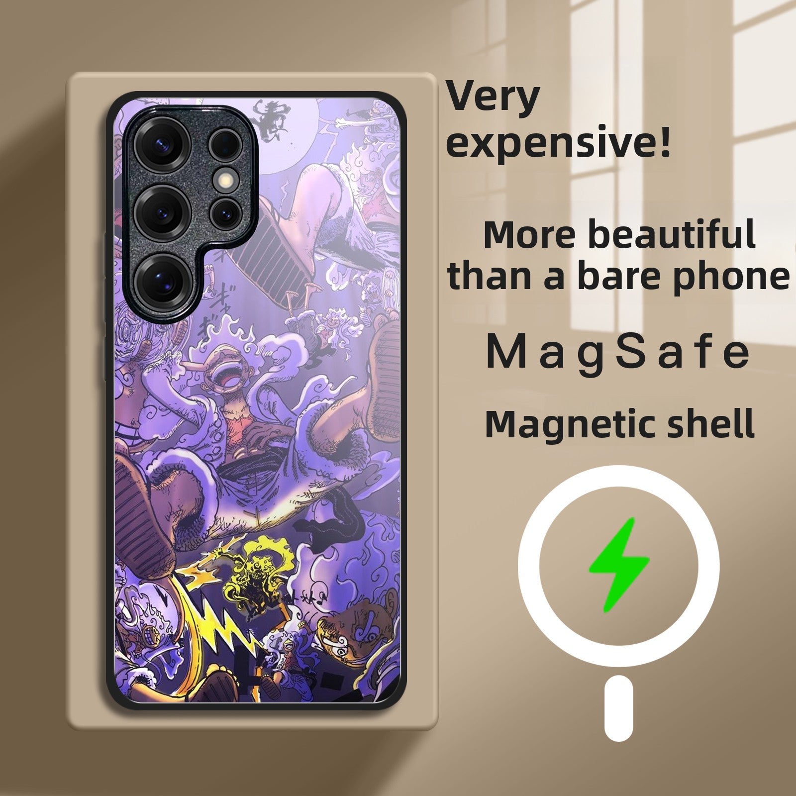 One Piece Magnetic Frosted Samsung Flip Phone Case