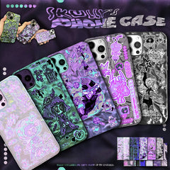 Original Design Small Skull Wrinkle Electroplating iPhone16 Series Case for Halloween