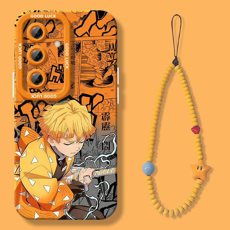 Demon Slayer Soft Shockproof Phone Case with Phone Strap For Samsung