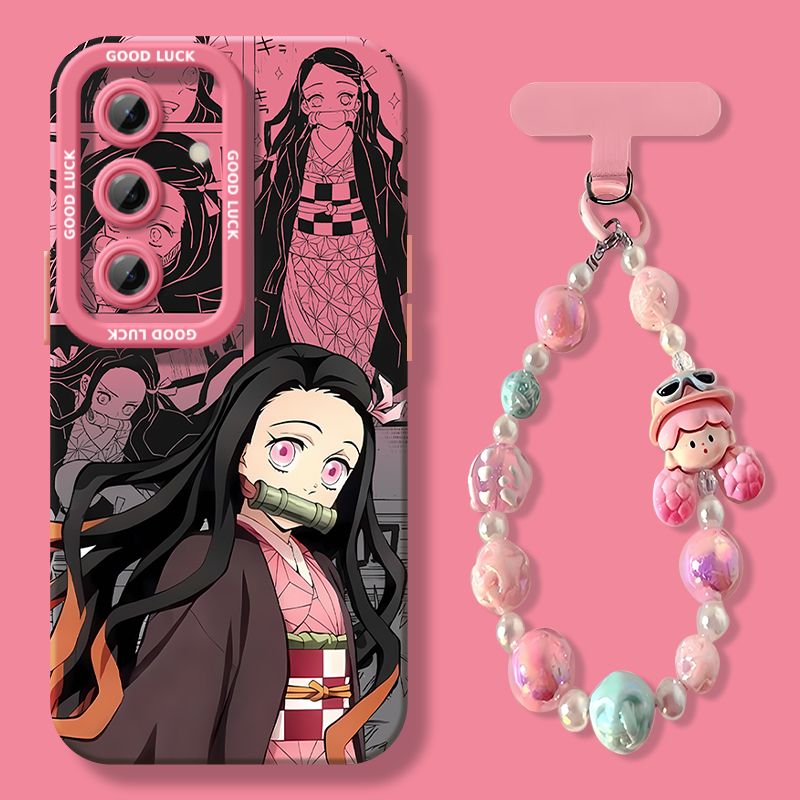 Demon Slayer Soft Shockproof Phone Case with Phone Strap For Samsung