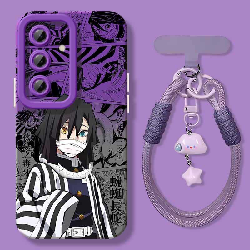 Demon Slayer Soft Shockproof Phone Case with Phone Strap For Samsung