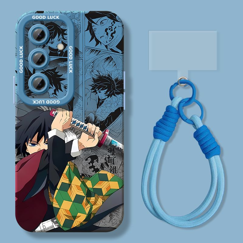 Demon Slayer Soft Shockproof Phone Case with Phone Strap For Samsung