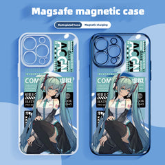 New Hatsune Miku Magsafe Magnetic Mobile Phone Case for Apple with Electroplated Frame