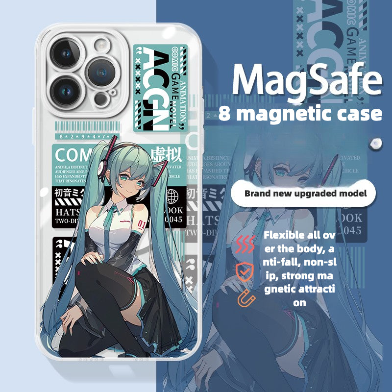 New Hatsune Miku Magsafe Magnetic Mobile Phone Case for Apple with Electroplated Frame