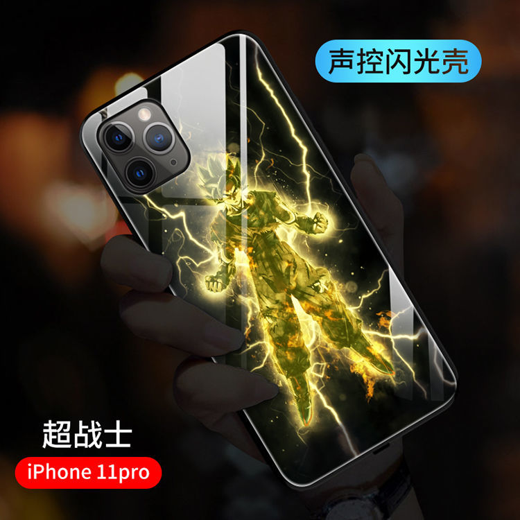 Funda para teléfono con luz RGB Goku Vegeta de Apple para llamadas de iPhone luminosas