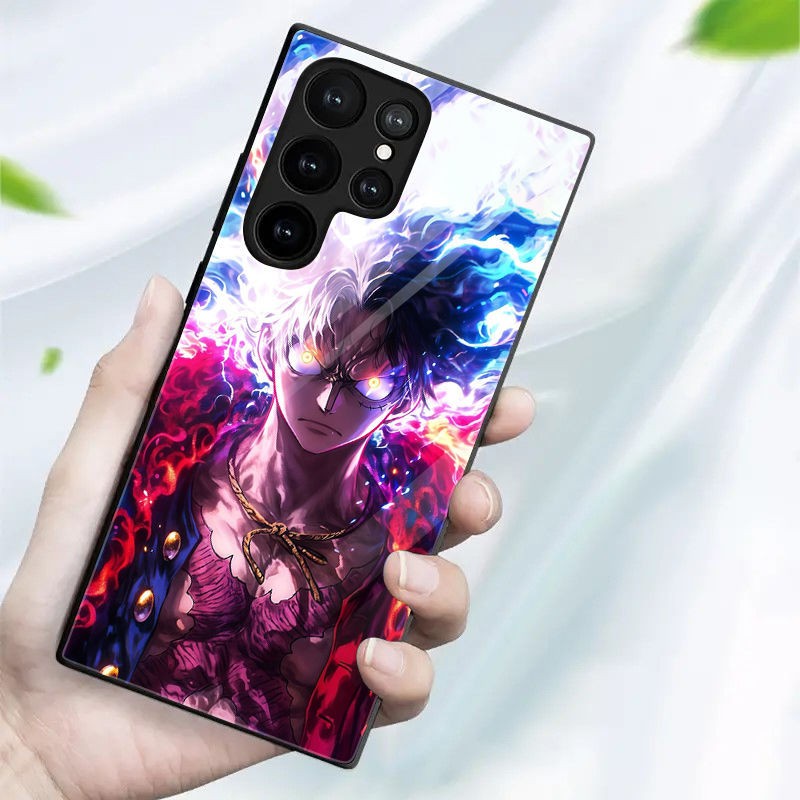 One Piece Glowing Tempered Glass Phone Case For Samsung Flip