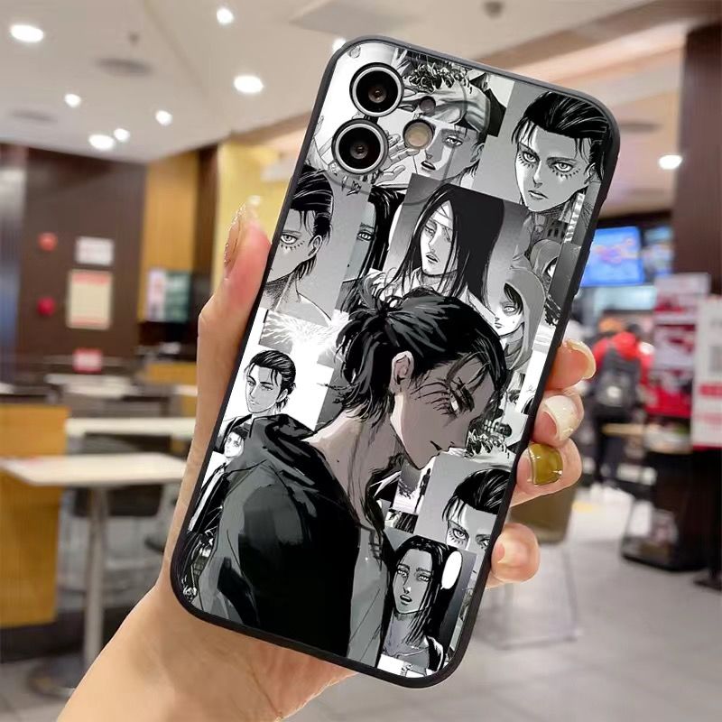 Attack on Titan Eren Yeager Straight Edge Anime Phone Cases for Apple Iphone