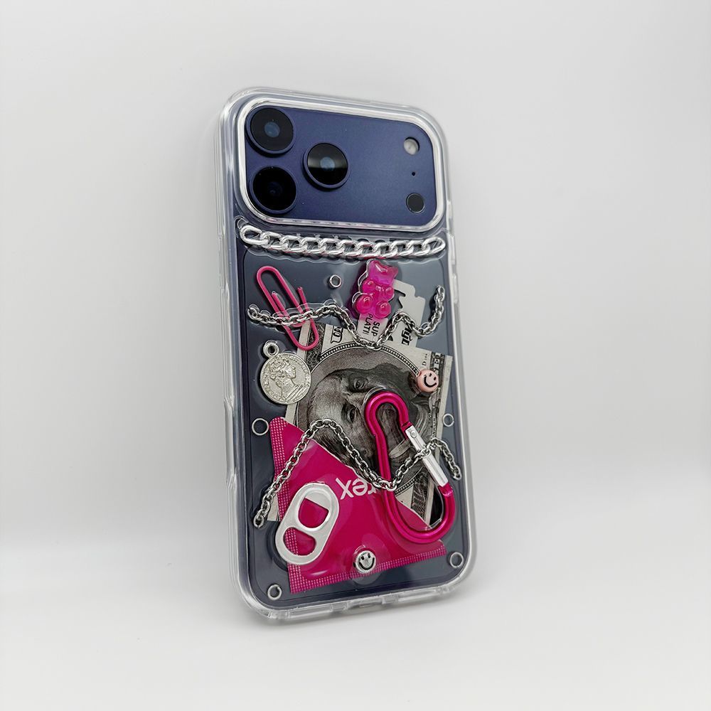 3D American Trend Metal Chain Phone Case