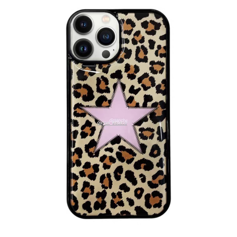 Leopard Pentagram Acrylic Magnetic Phone Case