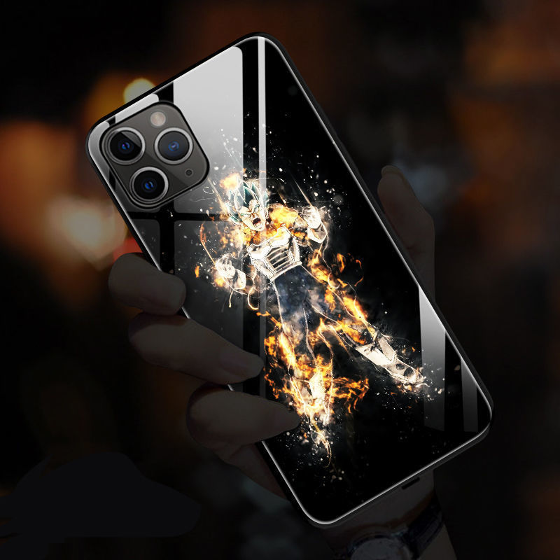 Funda para teléfono con luz RGB Goku Vegeta de Apple para llamadas de iPhone luminosas