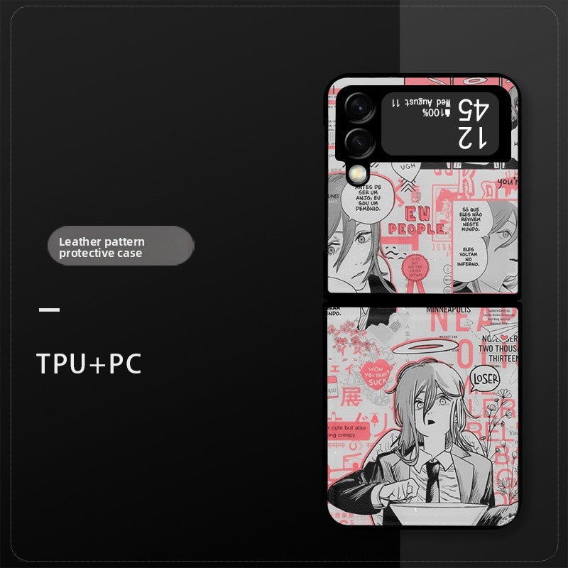 Chainsaw Man Leather Pattern Shockproof Phone Case For the Samsung Galaxy