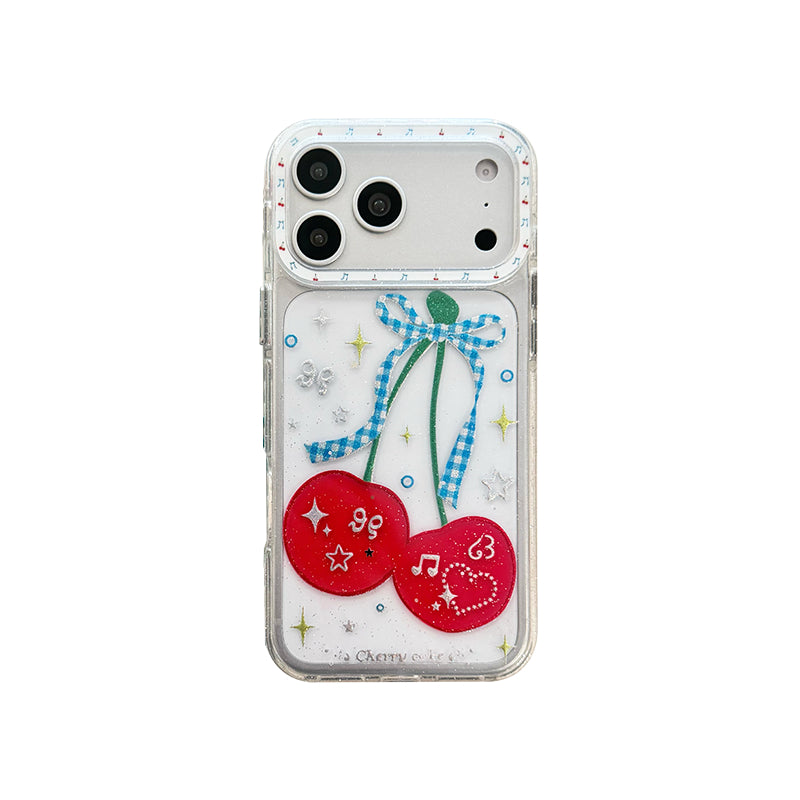 Glitter Bow & Red Cherry Phone Case