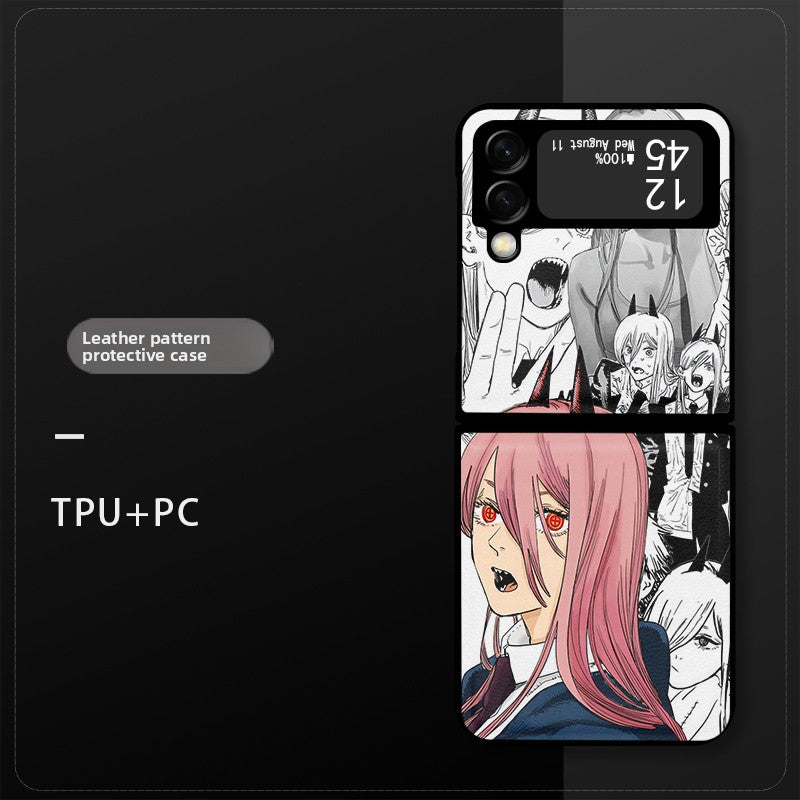 Chainsaw Man Leather Pattern Shockproof Phone Case For the Samsung Galaxy
