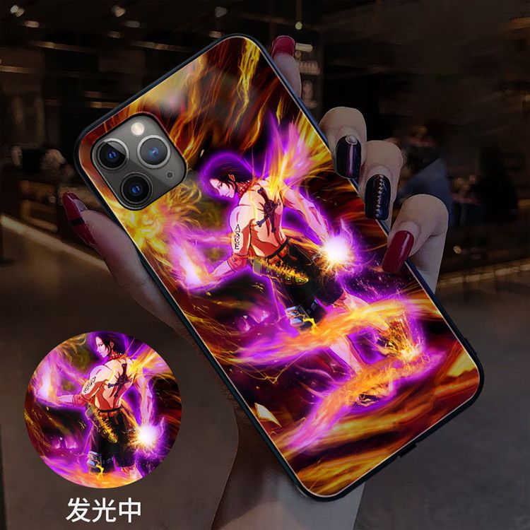 Funda para teléfono con luz RGB Goku Vegeta de Apple para llamadas de iPhone luminosas